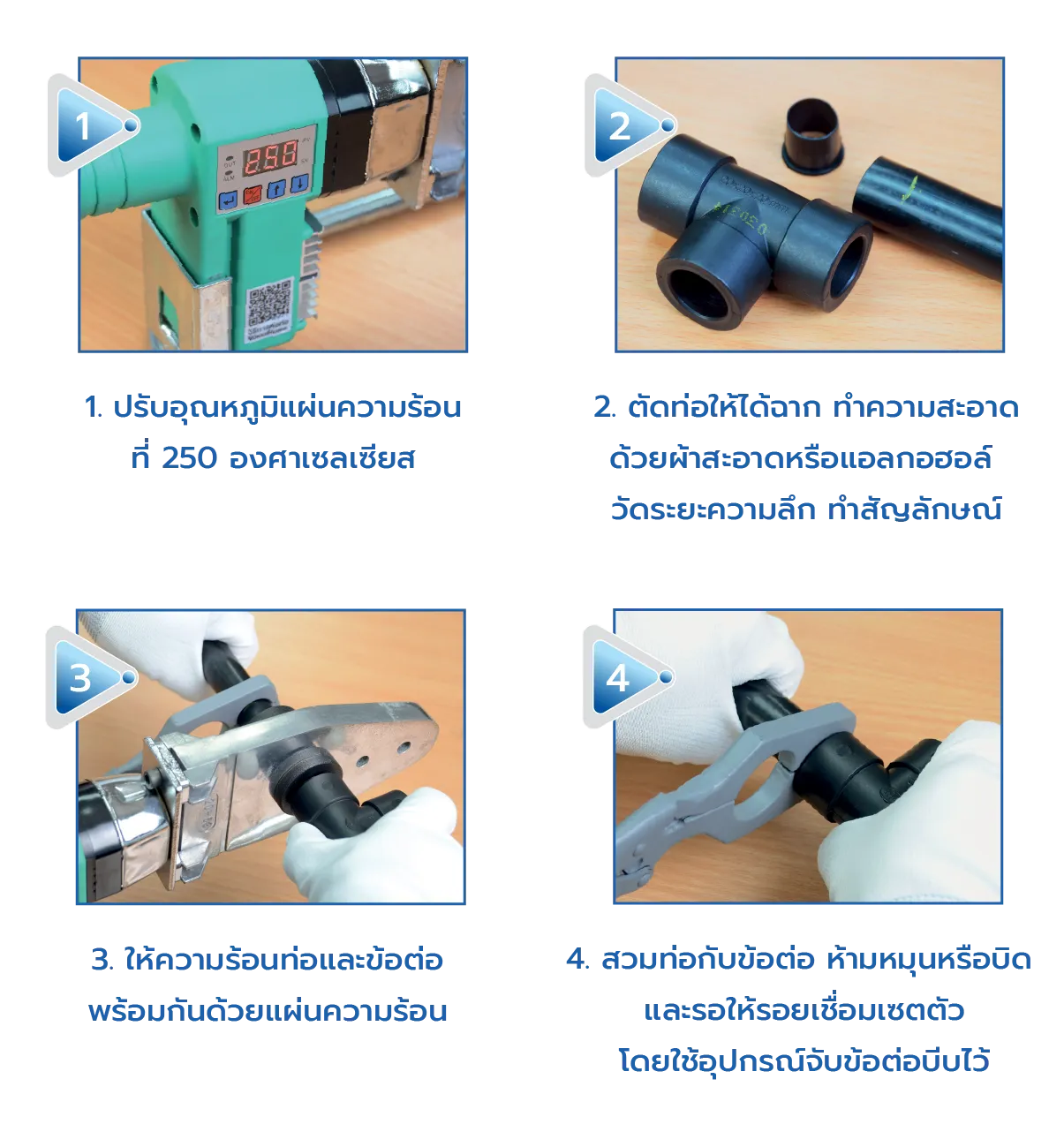วิธีการใช้งานท่อ PB และข้อต่อระบบเชื่อมสอด (Socket Fusion)