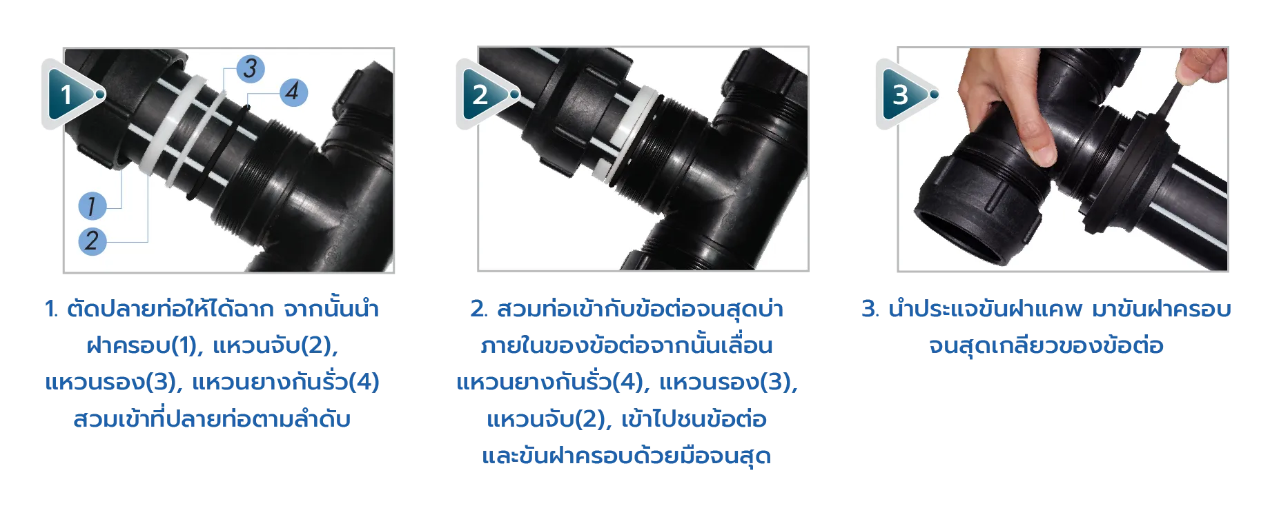 วิธีการใช้งานท่อ PP และข้อต่อระบบ Mechanical Joint